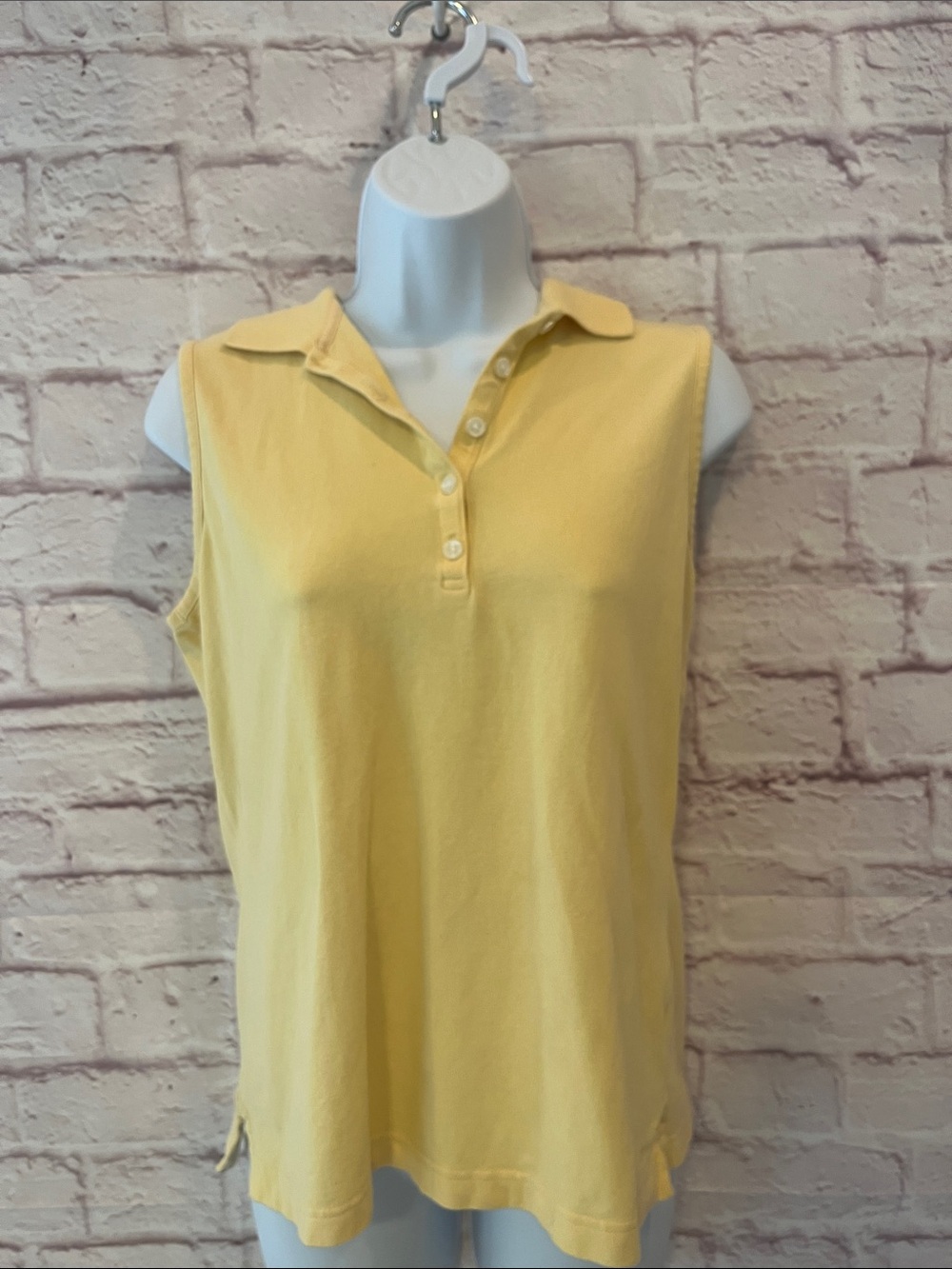 Izod Sleeveless Polo Tank in Light Yellow